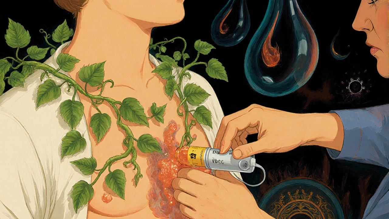 Un medico somministra vitamina K e PCC mentre i coaguli minacciosi si dissolvono in un&#039;aura dorata.