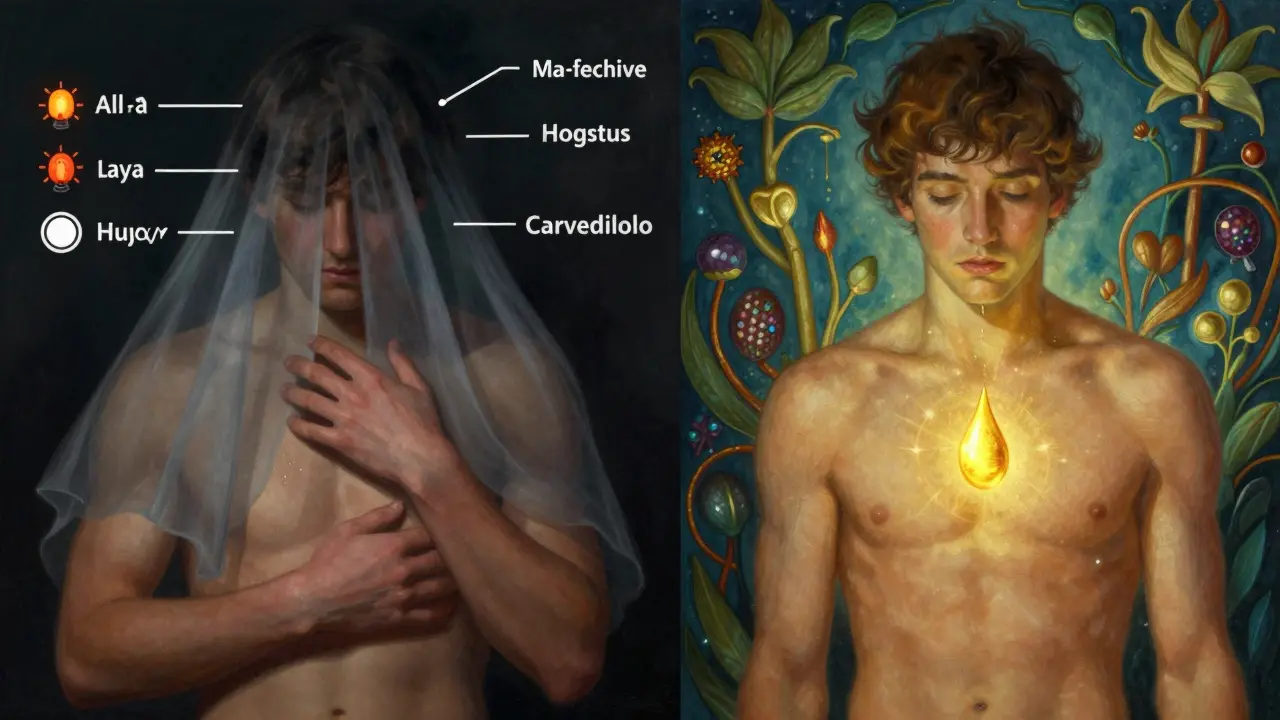 Confronto tra due percorsi farmacologici: uno con segnali bloccati, l'altro con la sudorazione come unico avviso luminoso.