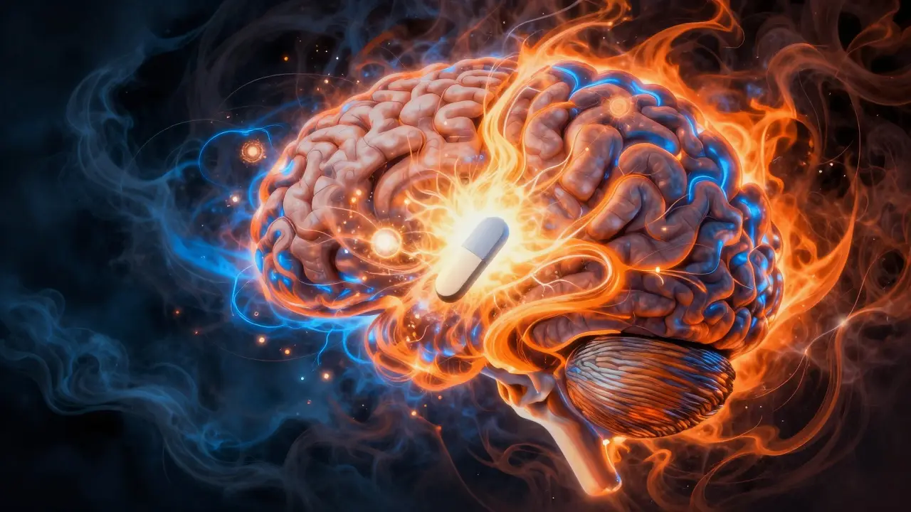 Visualizzazione astratta del cervello che processa aspettative su cura medica.