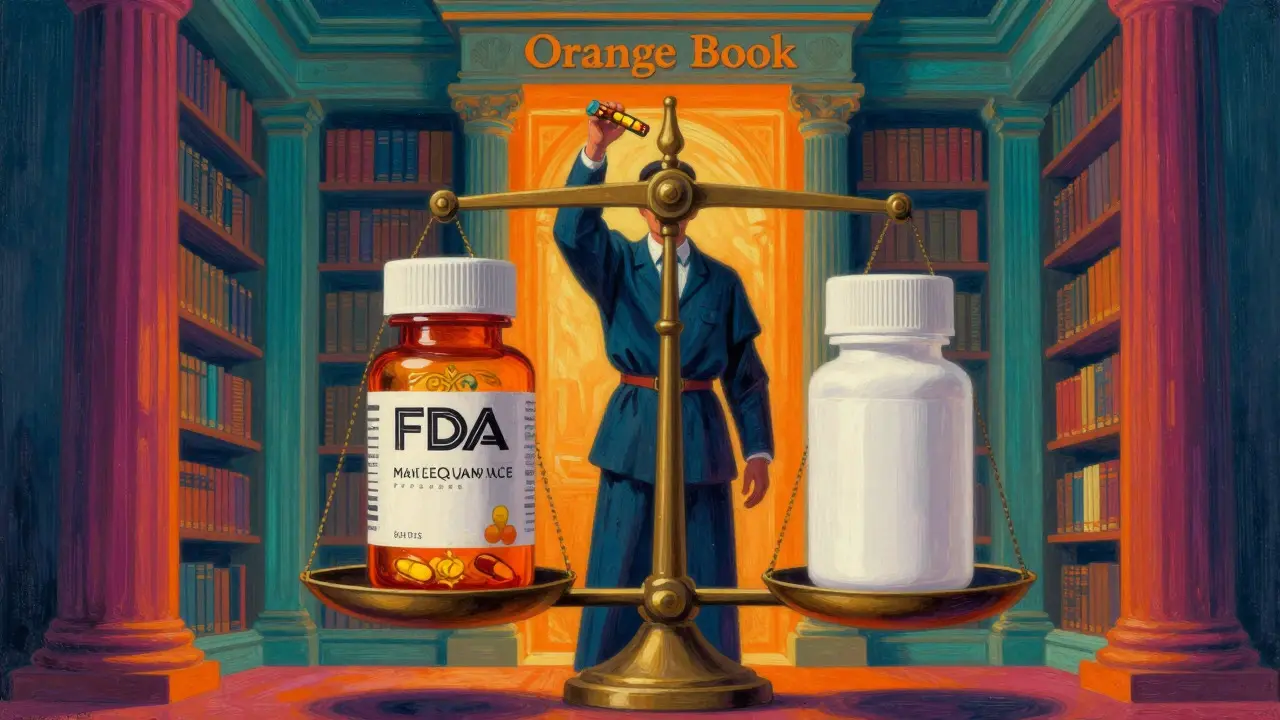 Bilancia che mostra equivalenza tra farmaci generici e originali