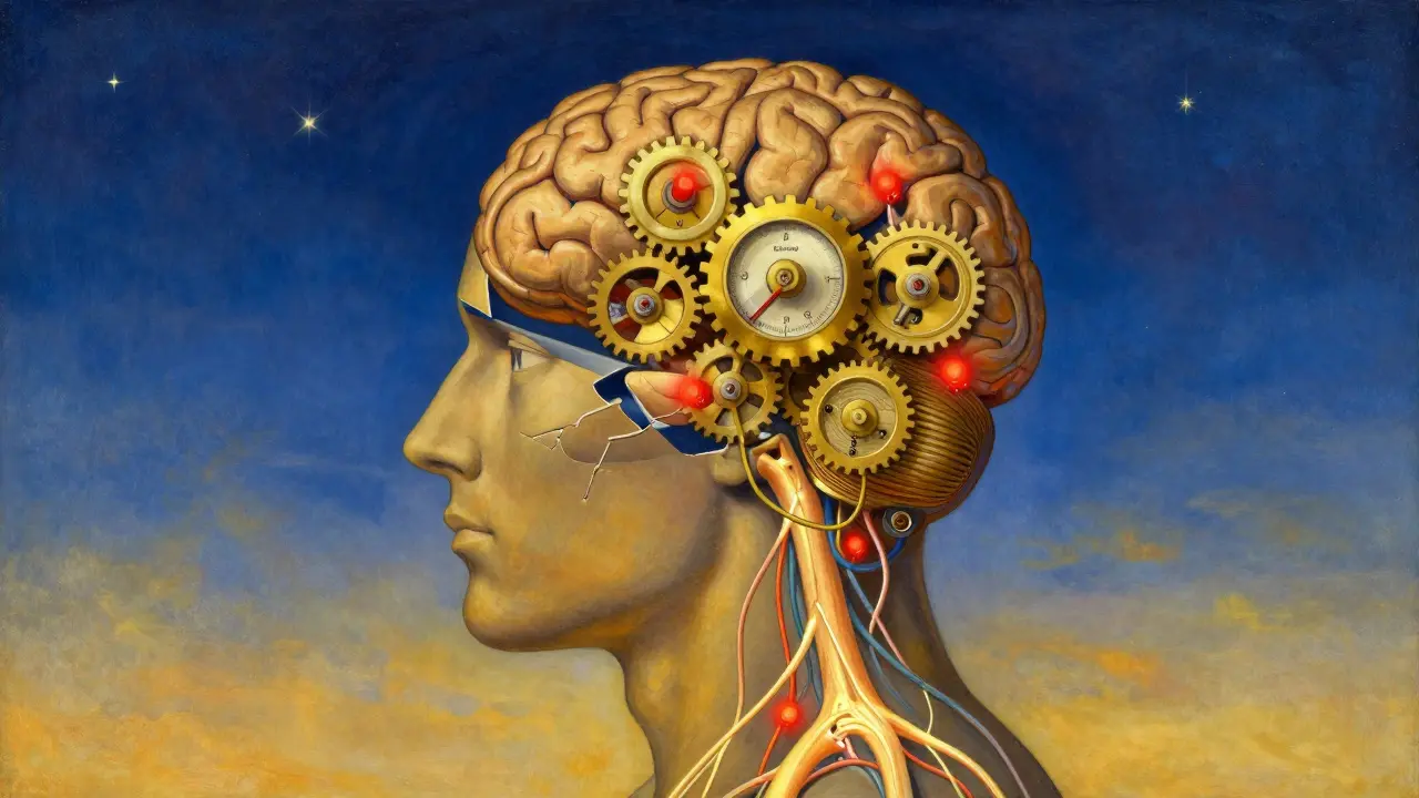 Cervello come termostato rotto che mostra il legame tra sonno e dolore