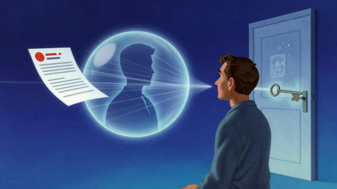 Rappresentazione stilizzata di una consultazione medica virtuale tramite un'orbita luminosa