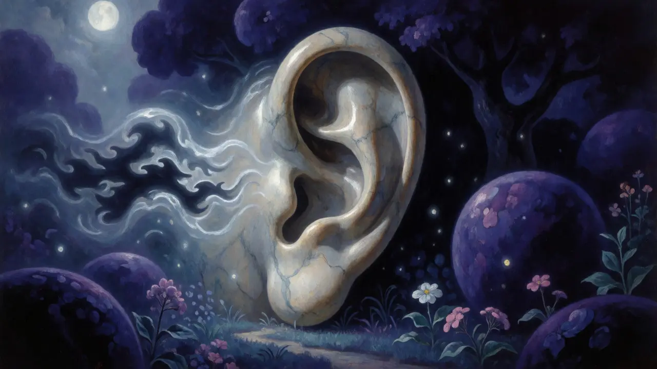 Simbolo allegorico dell'ototossicità come minaccia silenziosa all'udito
